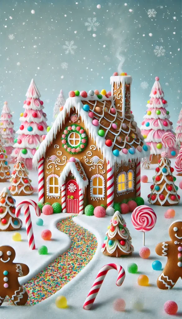Candy theme decorated house on Christmas
