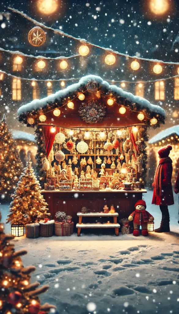 Beautifully decorated shop in Christmas