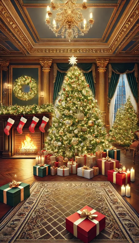 Huge decorated Christmas tree