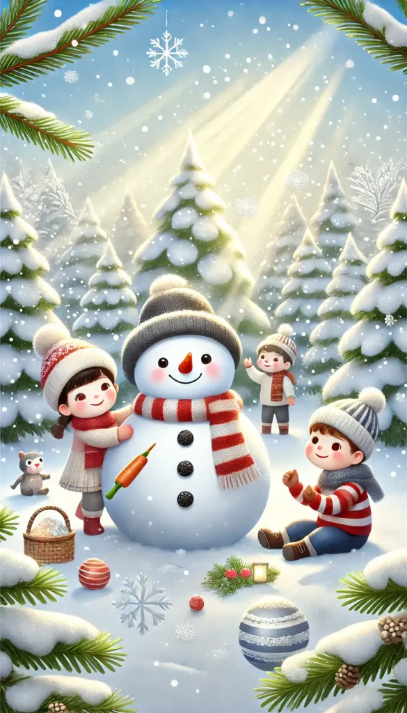 Kids Building a Snowman