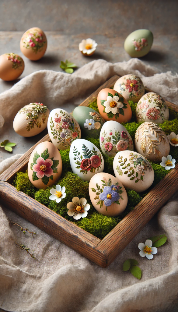 Pressed Flower Easter Egg Ornaments