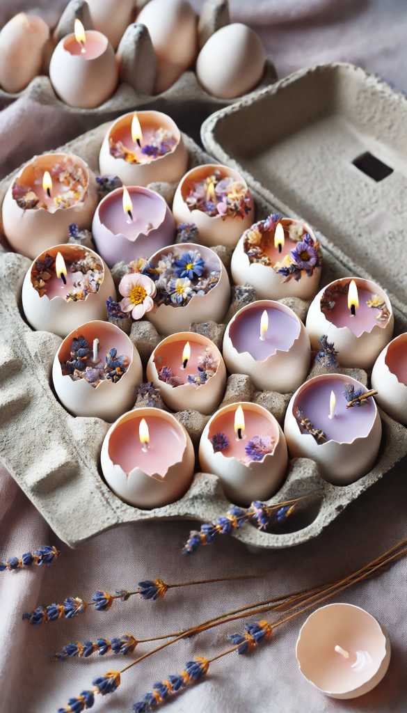 DIY Pastel Easter Candles in Eggshells