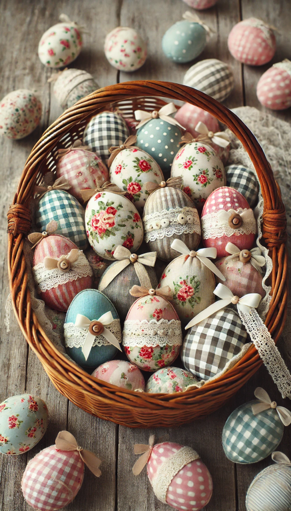 Fabric-Decorated Easter Eggs
