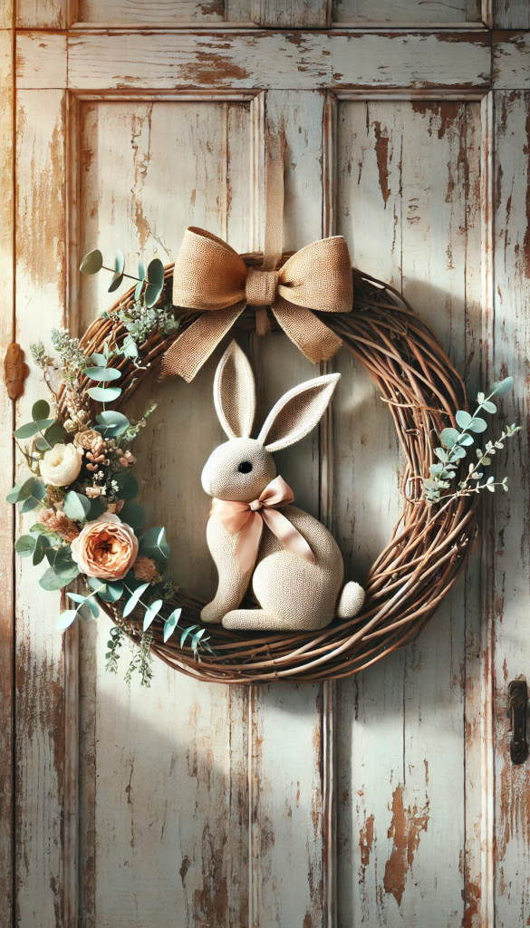 Rustic Bunny-Shaped Wreath Craft