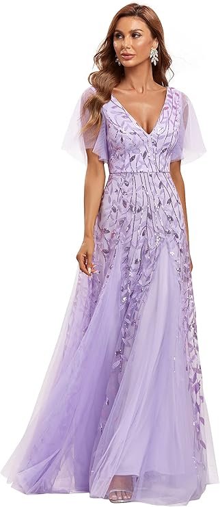 Ever-Pretty Embroidered Sparkle Evening Gown