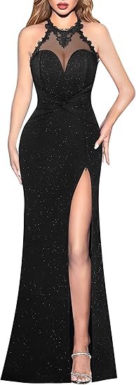 Illusion Keyhole Backless Applique Dress