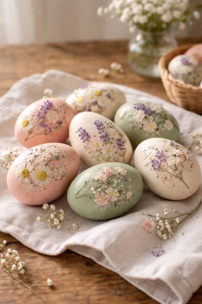 Dried flower easter eggs