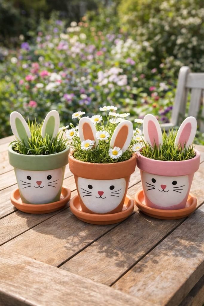 Easter Bunny Terracotta Pots