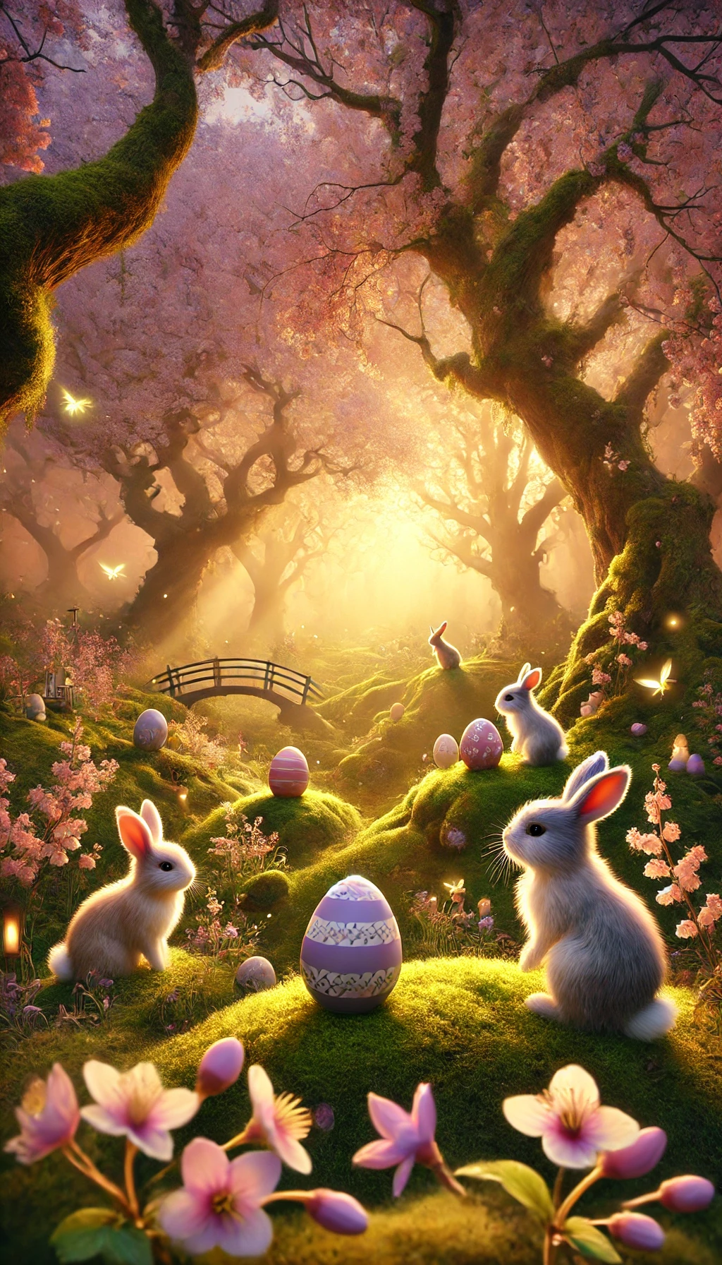 Enchanted Easter Forest at Sunrise