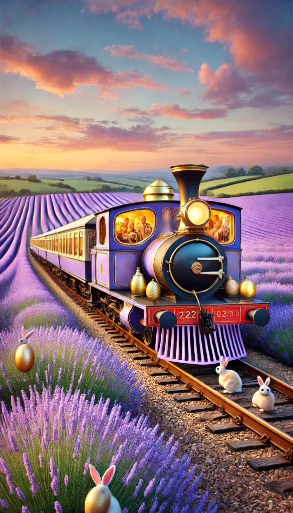 Easter Train Through a Blooming Lavender Field