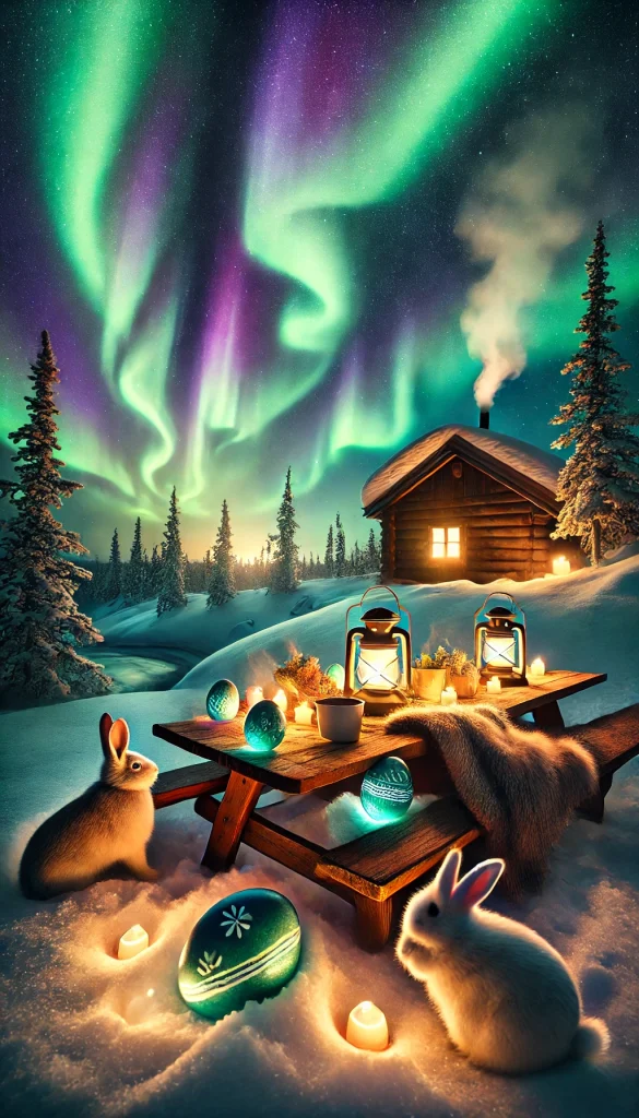 Midnight Easter Celebration Under the Northern Lights