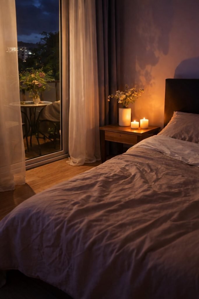 Add Scented candles in your bedroom for ambiance
