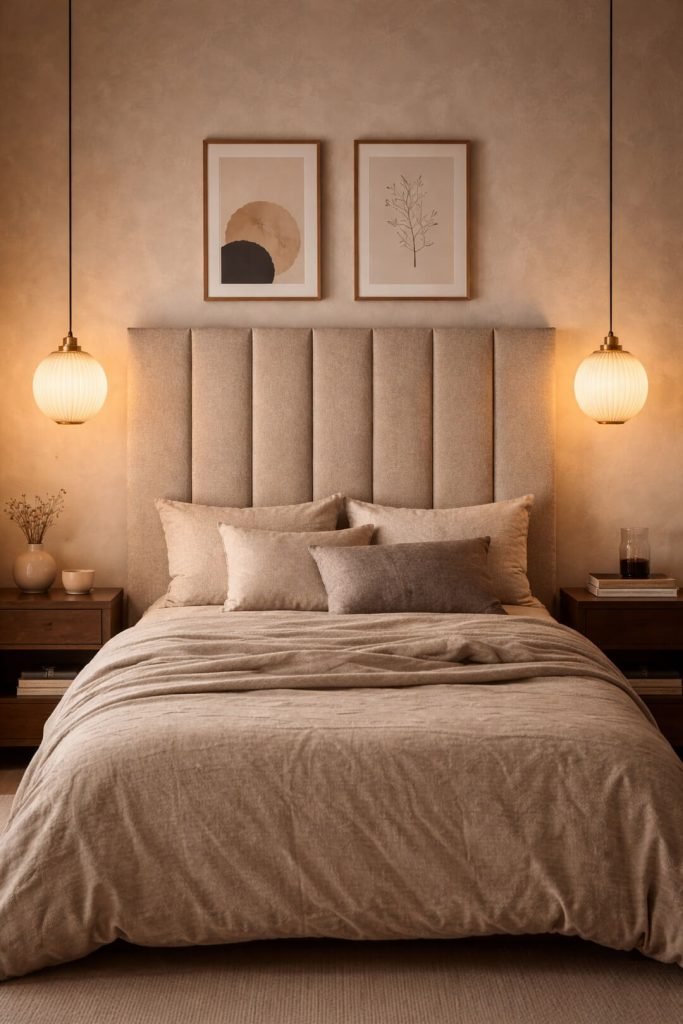 Statement headboard bedroom idea