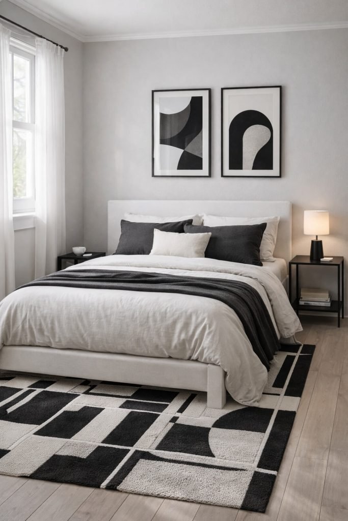 Modern Monochrome Small Bedroom
