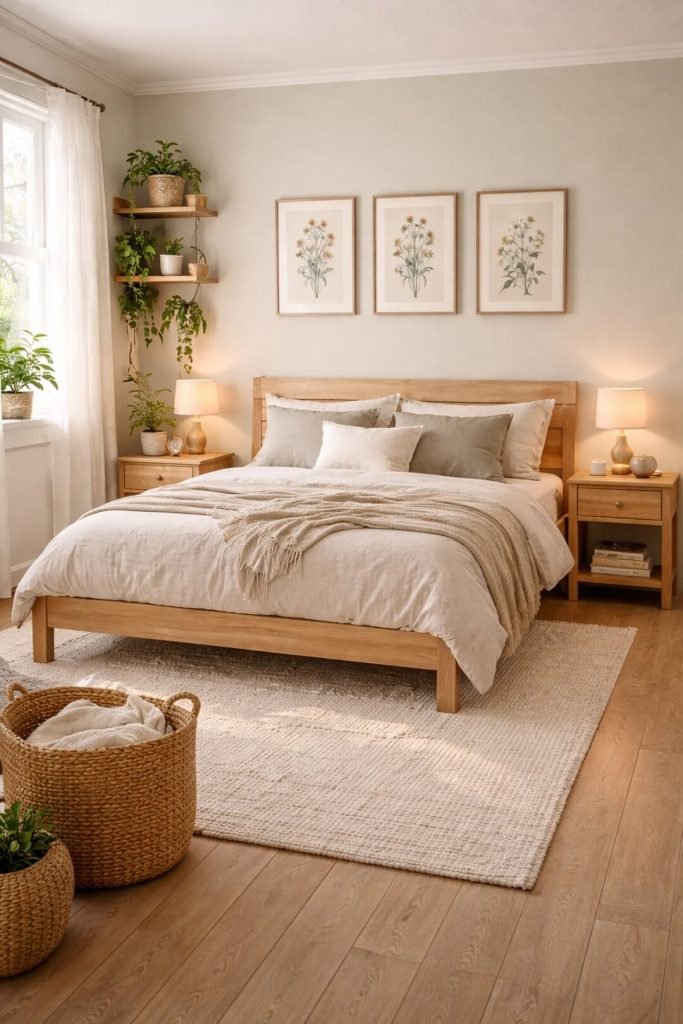 Nature-Inspired Small Bedroom
