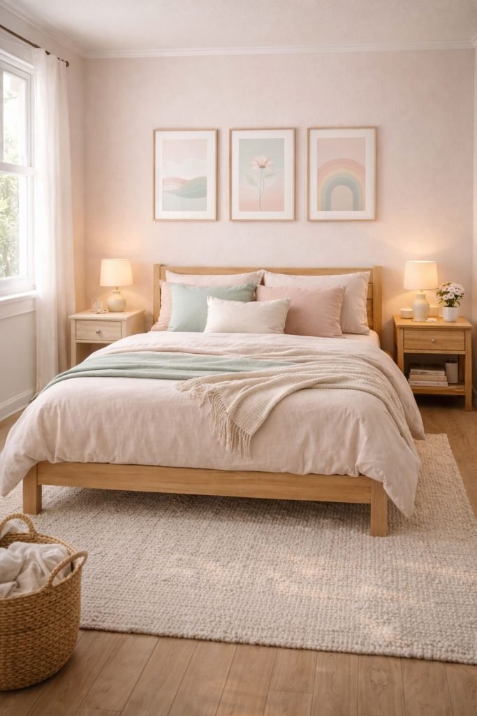 Soft Pastel Small Bedroom