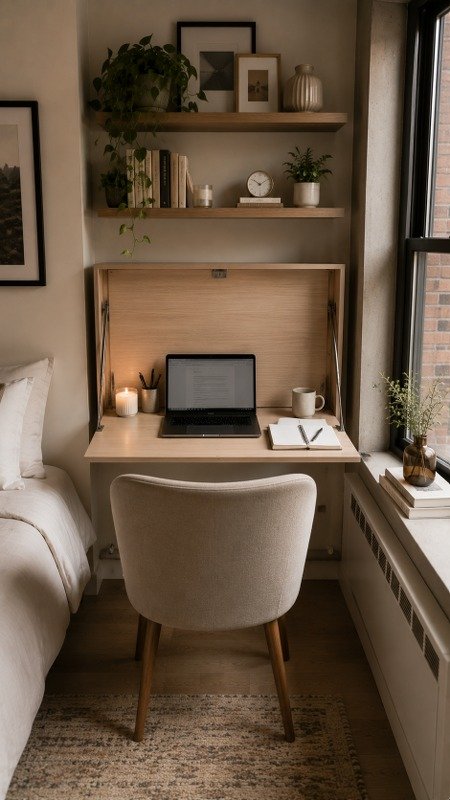 Add a Fold-Down Wall Desk