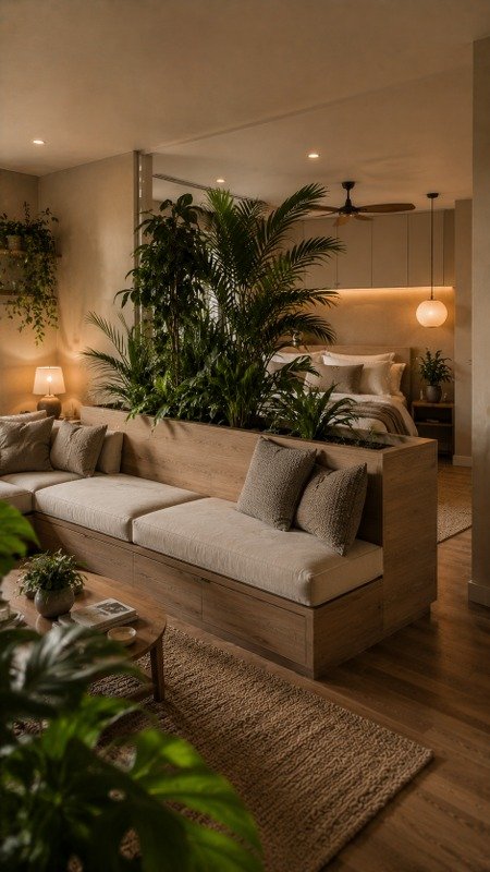 Bench with Built-In Planters