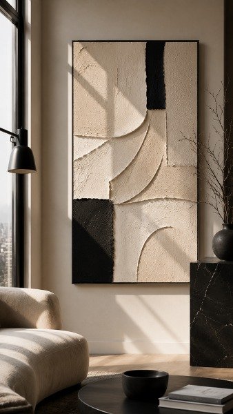 Black and Beige Contrast Texture