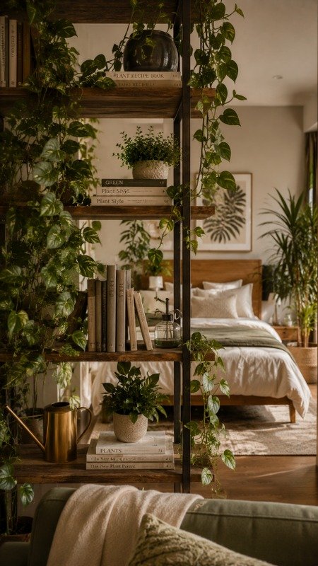 Books and Plants Display
