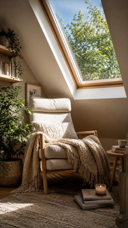 Cozy Corner Under a Skylight