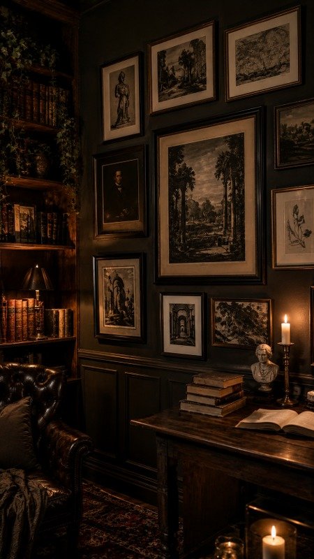 Dark Academia Library Corner