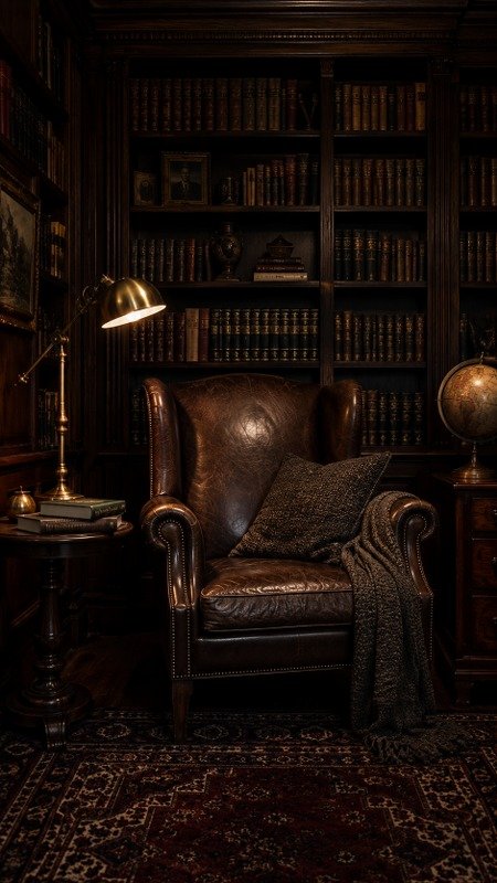 Dark Academia Library Corner