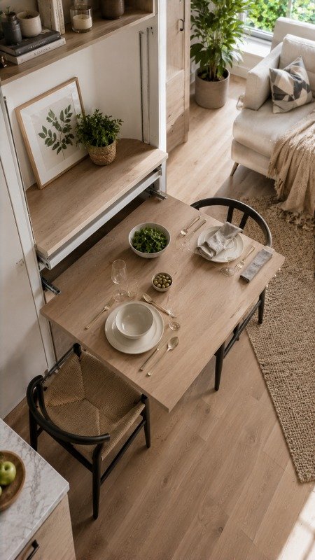Fold-Down Dining Table
