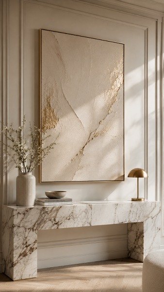 Gold-Accented Minimalist Relief