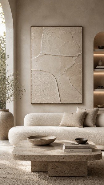 Limewash-Inspired Abstract Art