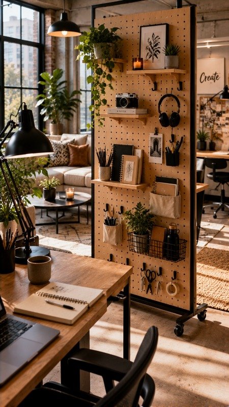  Mobile Pegboard Divider