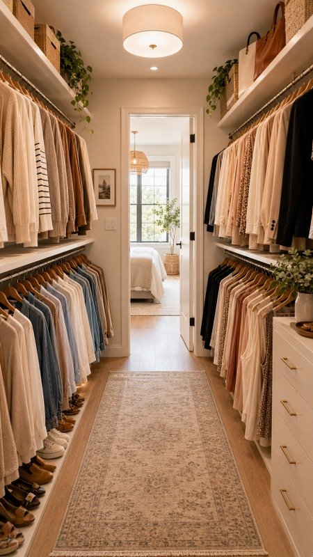 Organize Closets with Double Hanging Rods