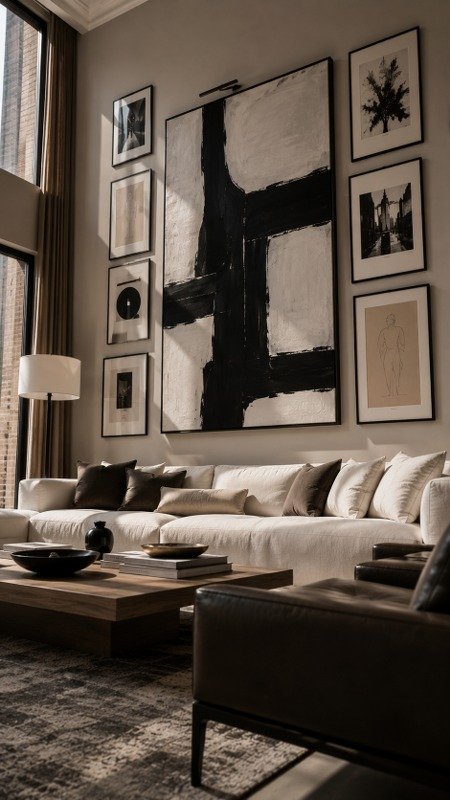 Oversized Statement Art with Accent Frames