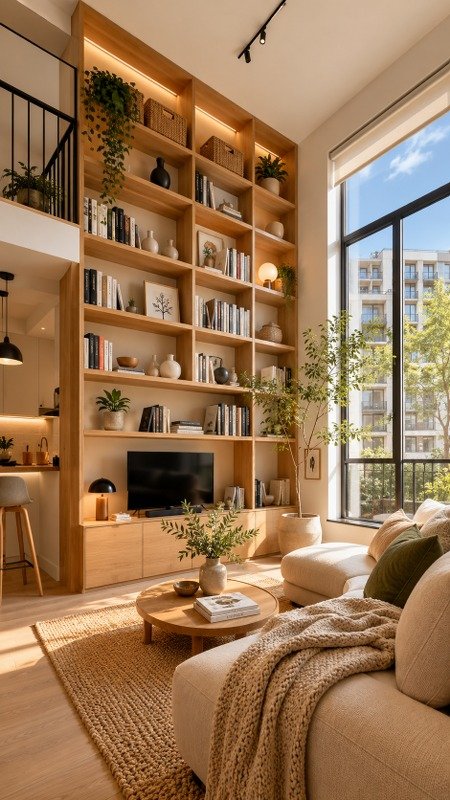 Use Floor-to-Ceiling Shelving