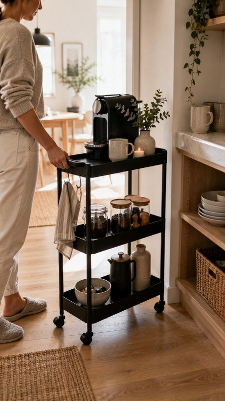 Use a Rolling Cart for Flexible Storage
