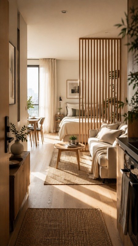 Vertical Wood Slat Divider