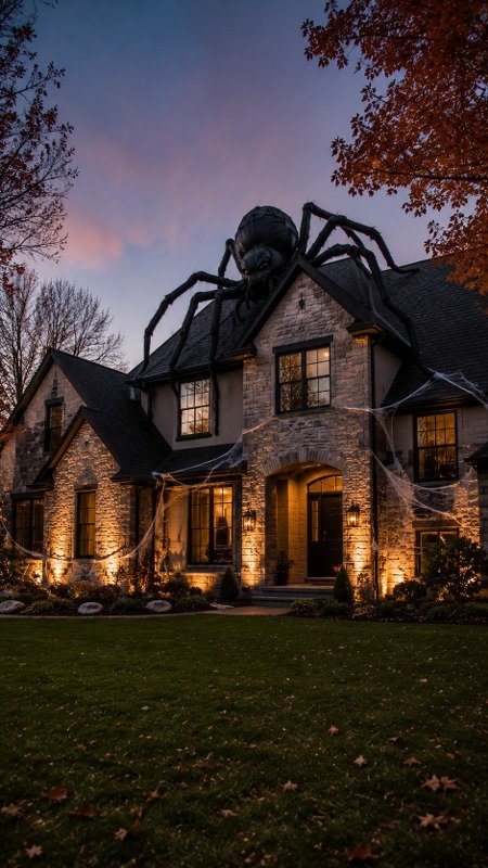 Create a Giant Spider Crawling Across Your Roof