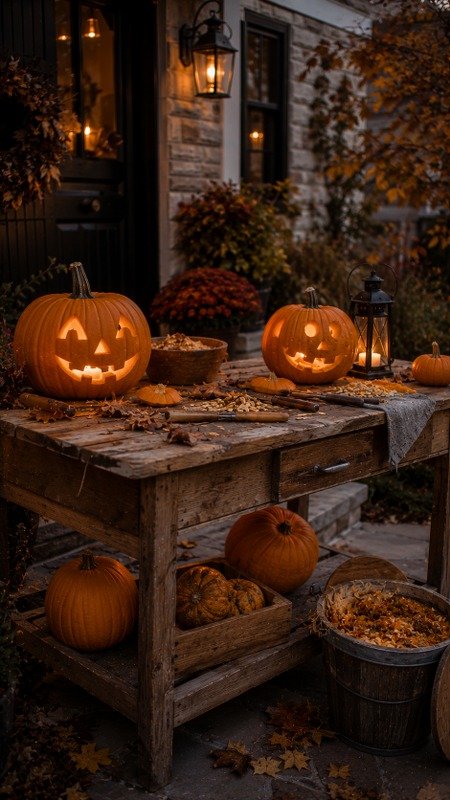 Create a Haunted Pumpkin Carving Station