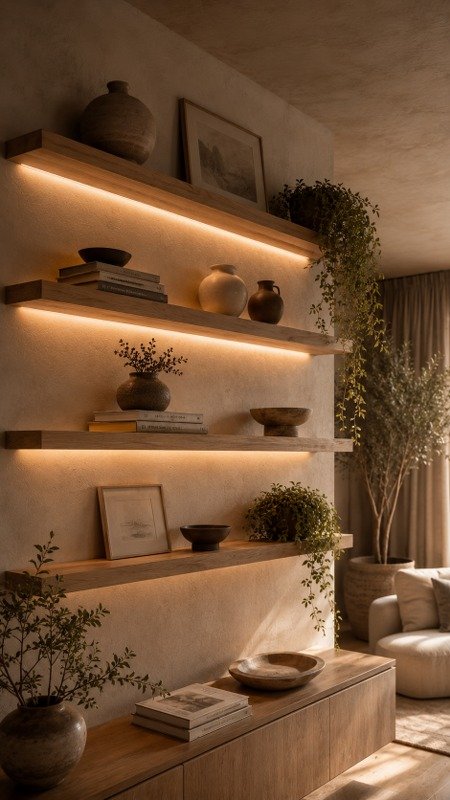 Floating Shelf LED Lighting