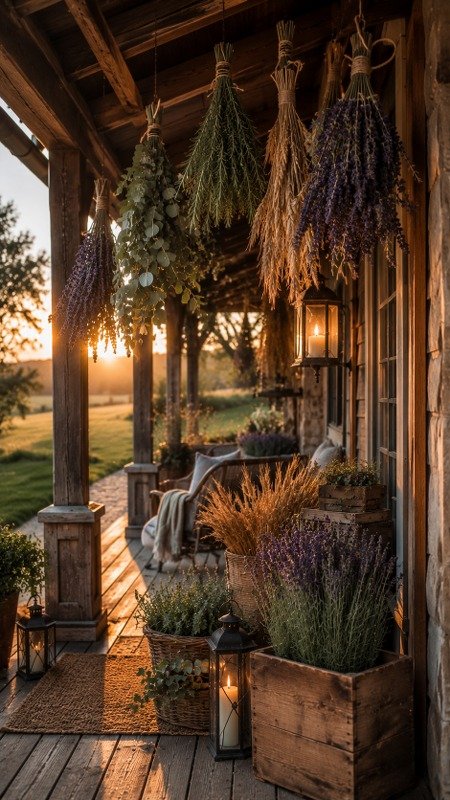 Hang Dried Herb Bundles Around Your Porch