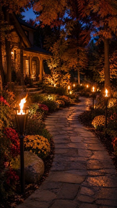 Light the Path with Flickering Flame Torches