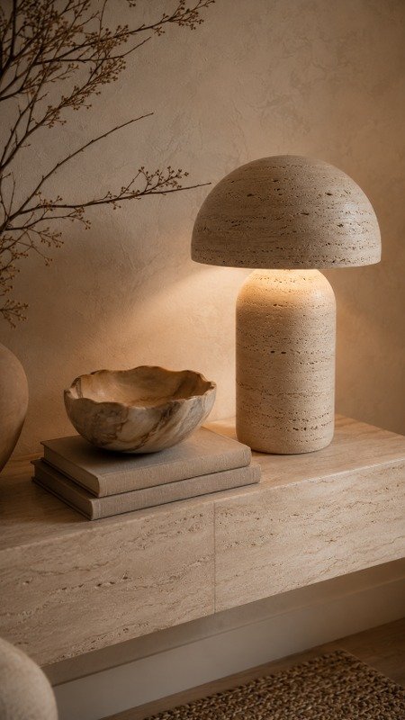 Travertine Table Lamp